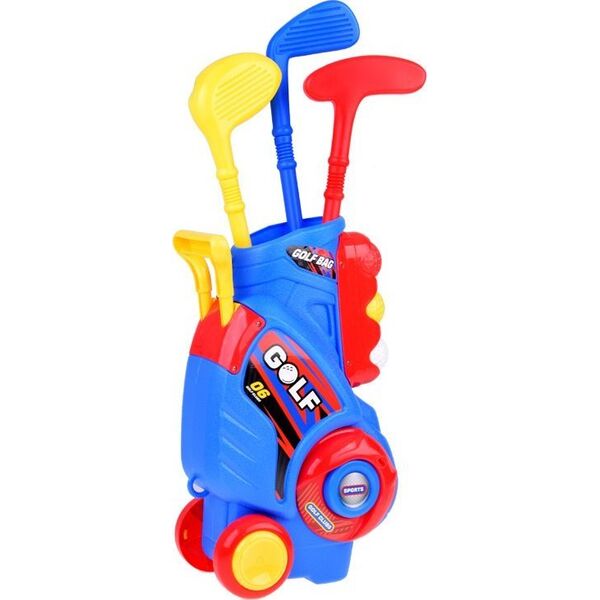 Jokomisiada Zestaw do gry Mini Golf kije + piłki + stojak na kółkach dla dzieci SP0804