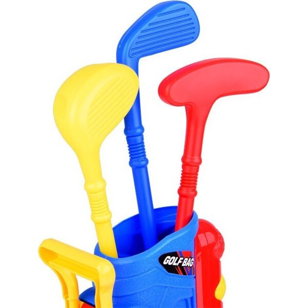 Jokomisiada Zestaw do gry Mini Golf kije + piłki + stojak na kółkach dla dzieci SP0804
