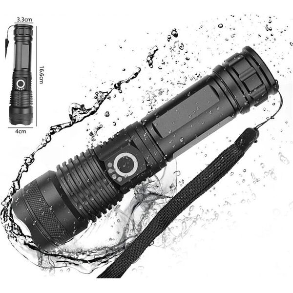 Latarka Jokomisiada Mocna Latarka LED akumulatorowa USB wodoodporna SP0799