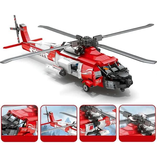Jokomisiada Klocki techniczne SikorskyHH-60J Jayhawk 1137el śmigłowiec lotniczy ZA5302