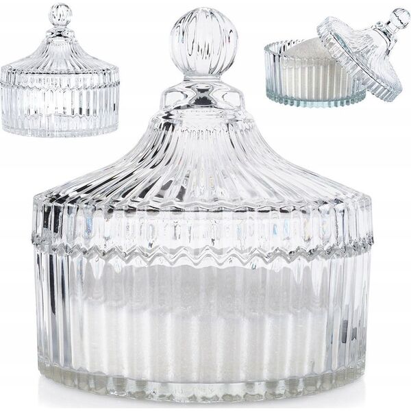 Alpina Cukiernica Cukierniczka Szklana Pojemna Kryształowa z Pokrywką ALPINA 500ml