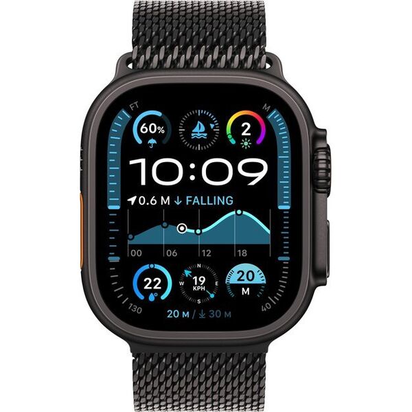Smartwatch Apple Watch Ultra 2 GPS + Cellular 49mm Black Titanium Case Milanese Loop Czarny  (MX4W3DH/A)