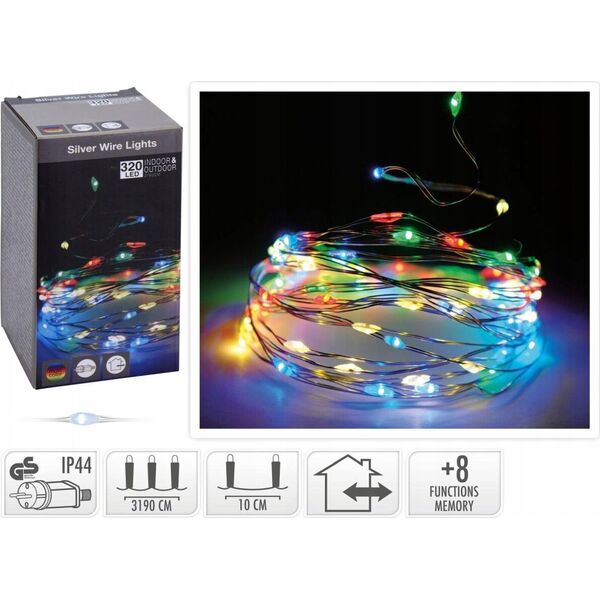 Lampki choinkowe Christmas decoration Lampki druciki na baterie girlanda 320 LED multikolor