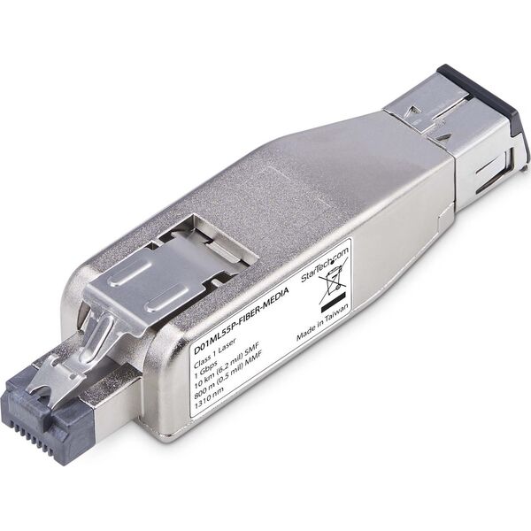 Konwerter światłowodowy StarTech StarTech D01ML55P-FIBER-MEDIA konwerter sieciowy 1000 Mbit/s 1310 nm Multifunkcyjny, Pojedynczy Srebrny