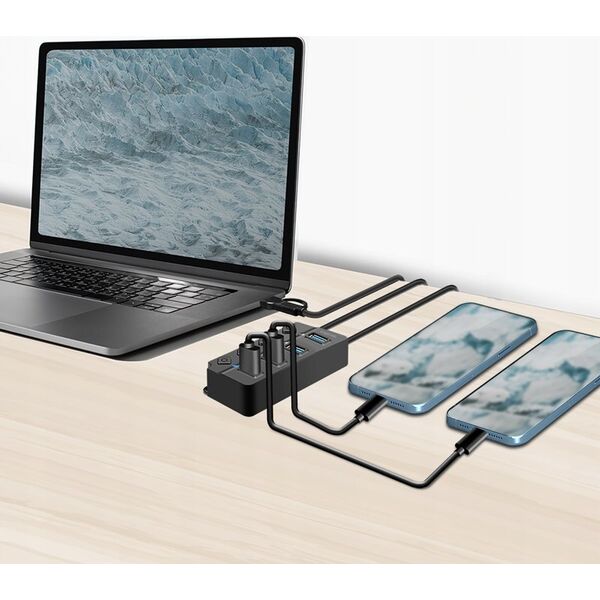 HUB USB LogiLink LogiLink USB 3.2 Gen1 Hub 4-Port Ein-/Ausschalter schwarz