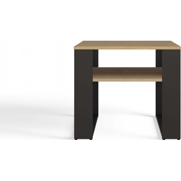 Topeshop STOLIK KAWOWY ŁAWA MODERN MINI 2P SLIM DĄB ARTISAN CZERŃ LAMELE
