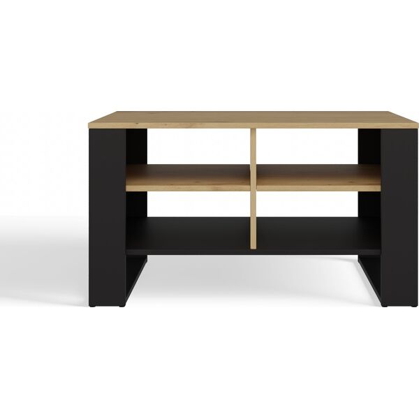 Topeshop STOLIK KAWOWY ŁAWA MODERN 4P DĄB ARTISAN CZERŃ