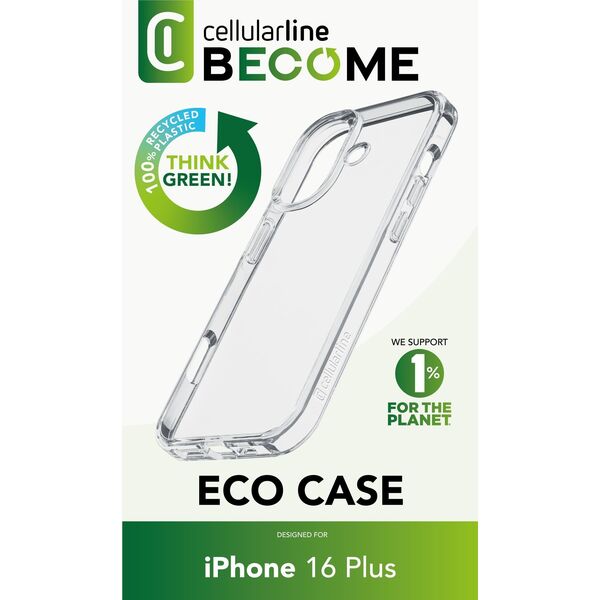 Cellular Line Cellularline Become Eco Case iPhone 16 Plus Clear