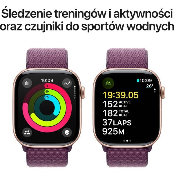 Smartwatch Apple Watch 10 GPS 42mm Rose Gold Alu Sport Loop Fioletowy