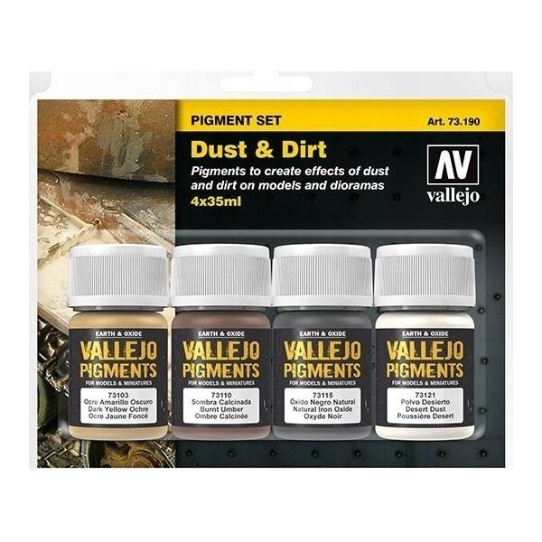 Vallejo Vallejo: 73.190 - Pigment Set - Dust & Dirt (4 x 35 ml)