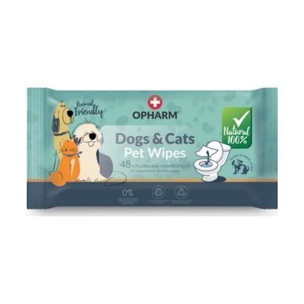 Opharm OPHARM NAWILŻANE CHUSTECZKI DLA PSA I     KOTA 48szt  /14