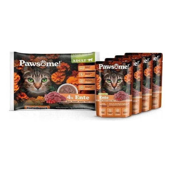 Pawsome Pawsome Adult Ente - kaczka saszetki 4x85g
