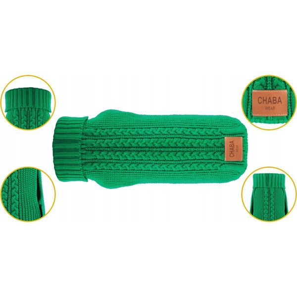 Chaba CHABA SWETEREK Z GOLFEM  `XL` 37cm        ZIELONY