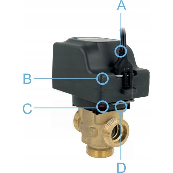 Afriso Zawór 2-drogowy strefowy AZV 453, DN20, G1", Kvs 10, 230 V AC, NO