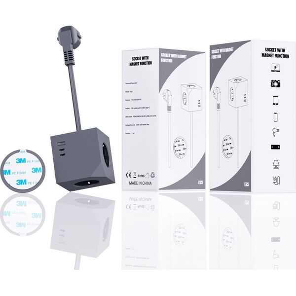 MicroConnect Power Cube, 3 Schuko outlets