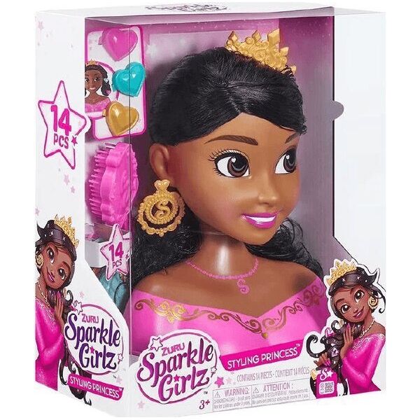 Sparkle Girlz SPARKLE GIRLZ styling head, dark haired doll, 100499