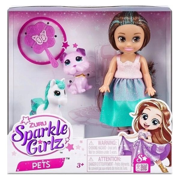 Sparkle Girlz SPARKLE GIRLZ doll playset Princess with pets, assort., 100522