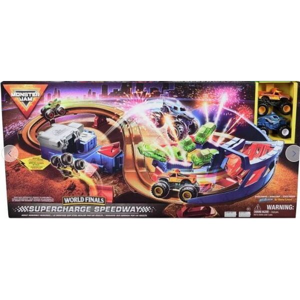 Monster Jam MONSTER JAM launch track with two vehicles Supercharge Speedway, 6071089