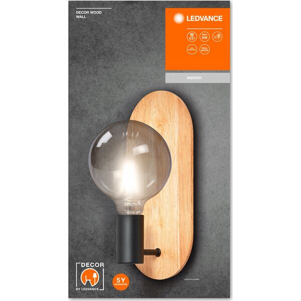 Kinkiet Ledvance LUMINAIRE DECOR WOOD WALL BK WD E27