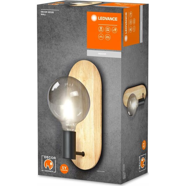 Kinkiet Ledvance LUMINAIRE DECOR WOOD WALL BK WD E27