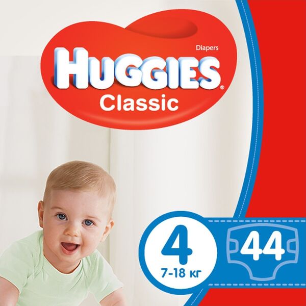Huggies HUGGIES diapers CLASSIC 4, 7-18kg, 44 pcs., 2584131