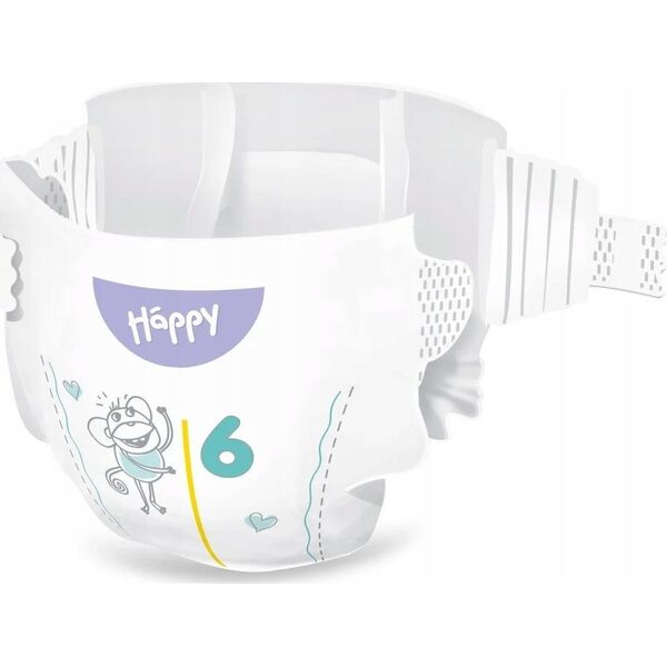 Happy Pieluchy HAPPY Junior Extra (+15kg) diapers 48pcs, size 6 NEW, BB-054-JX48-W01
