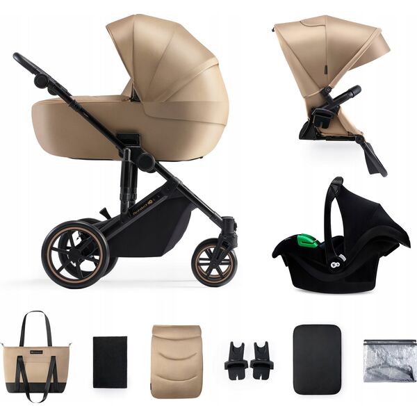 Wózek KinderKraft KINDERKRAFT stroller 3in1 PRIME 2 3IN1 MINK PRO SANDROSE BEIGE, KSPRIM02BEG300I