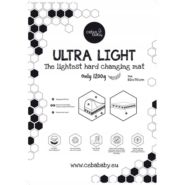 Ceba CEBA Hard changing mat (50x72) Ultra Light Lots of Love, W-204-000-748