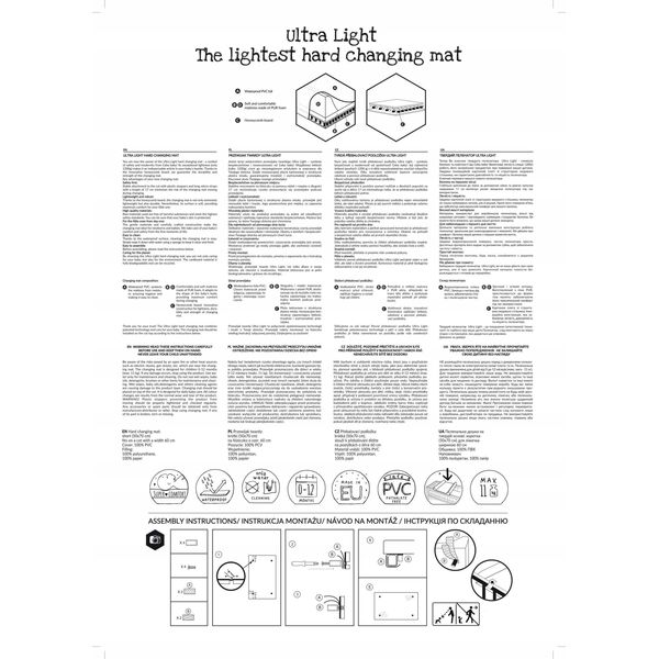 Ceba CEBA Hard changing mat (50x72) Ultra Light Lots of Love, W-204-000-748