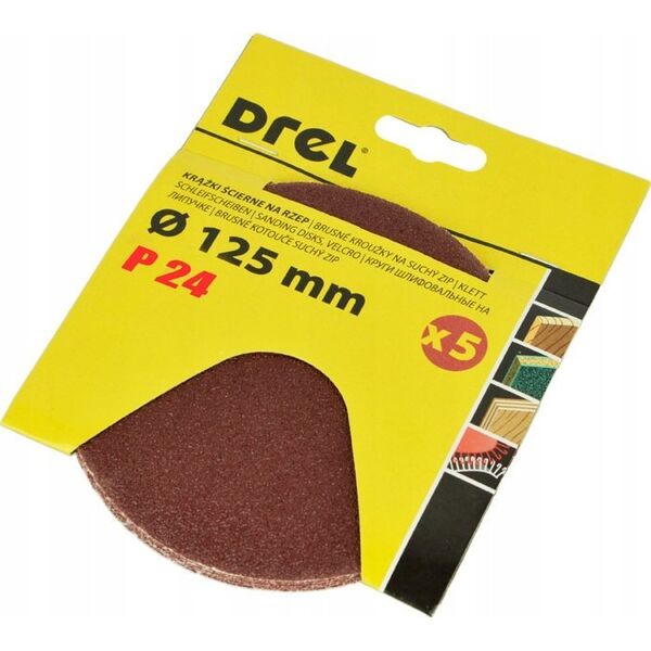 Drel Sticky, round sandpaper. Nov. P24, 5 pcs.
