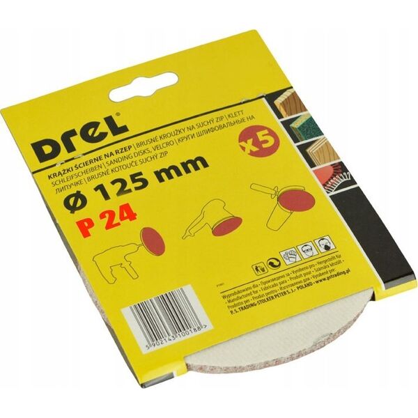 Drel Sticky, round sandpaper. Nov. P24, 5 pcs.