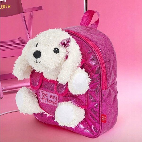 Perletti PERLETTI mini backpack with removable plush Paris puppies, 13080