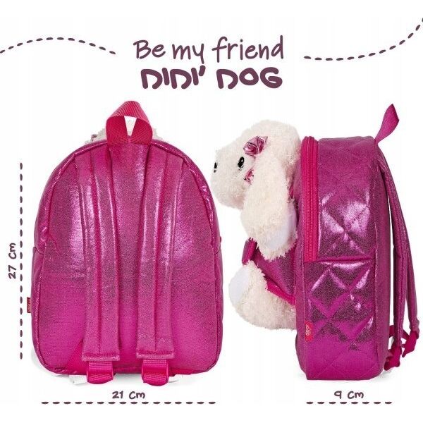Perletti PERLETTI mini backpack with removable plush Paris puppies, 13080
