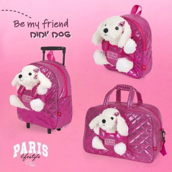 Perletti PERLETTI mini backpack with removable plush Paris puppies, 13080