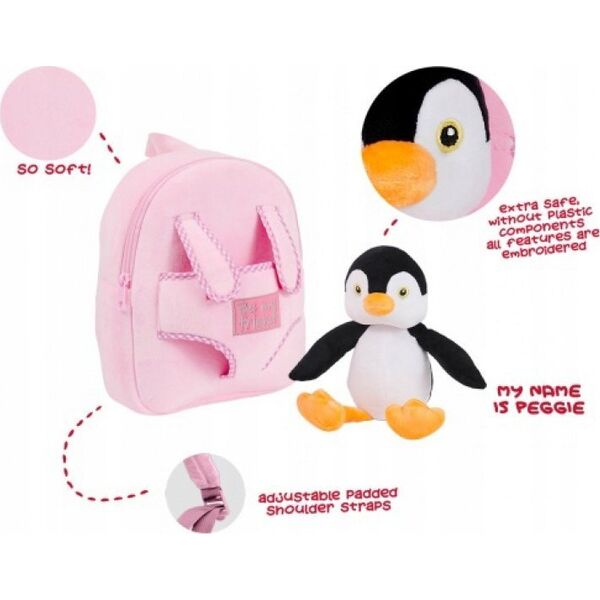 Perletti PERLETTI Mini backpack with removable plush Peggie penguin, 13078