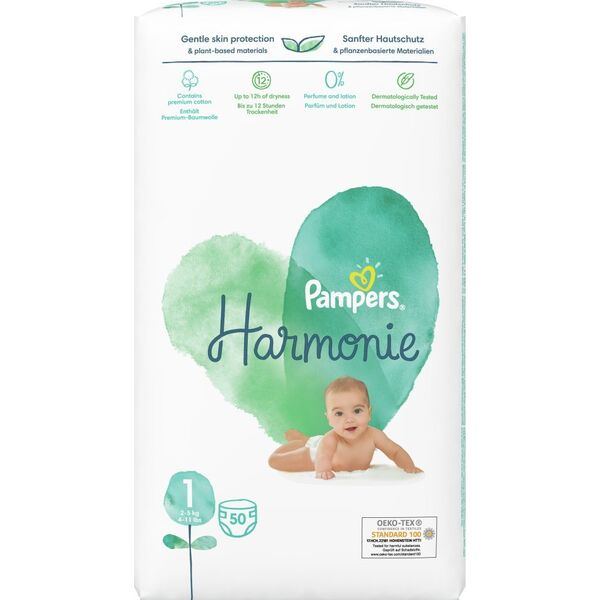 Pampers Pieluchy PAMPERS Harmonie, Size 1, 50 pcs, Diapers, 2kg-5kg, 81754109
