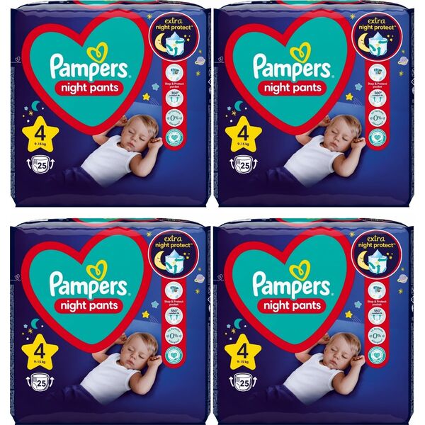 Pampers Pieluchomajtki PAMPERS Pants Night Monthly pack S4 (4x25ct) = 100ct, 81758419MP