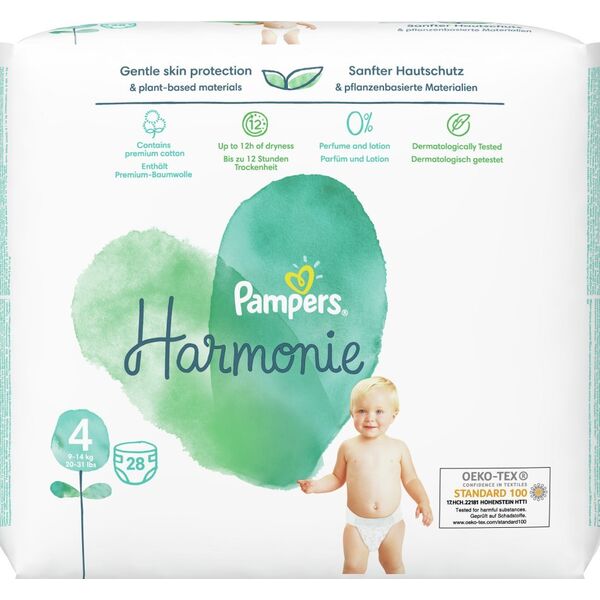 Pampers PAMPERS Harmonie, Size 4, 28 pcs, Diapers, 9kg-14kg, 81754112