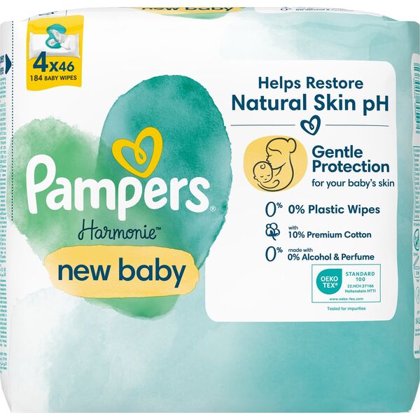 Pampers Chusteczki nawilżane Delicate Care New Baby 4 x 46 szt.