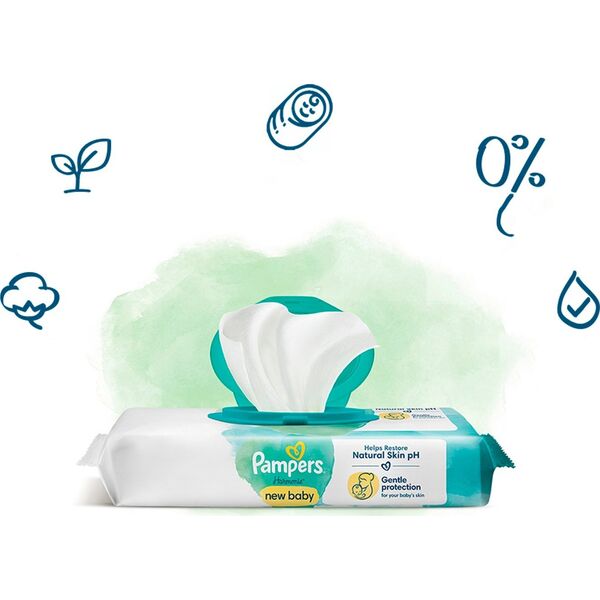 Pampers Chusteczki nawilżane Delicate Care New Baby 4 x 46 szt.