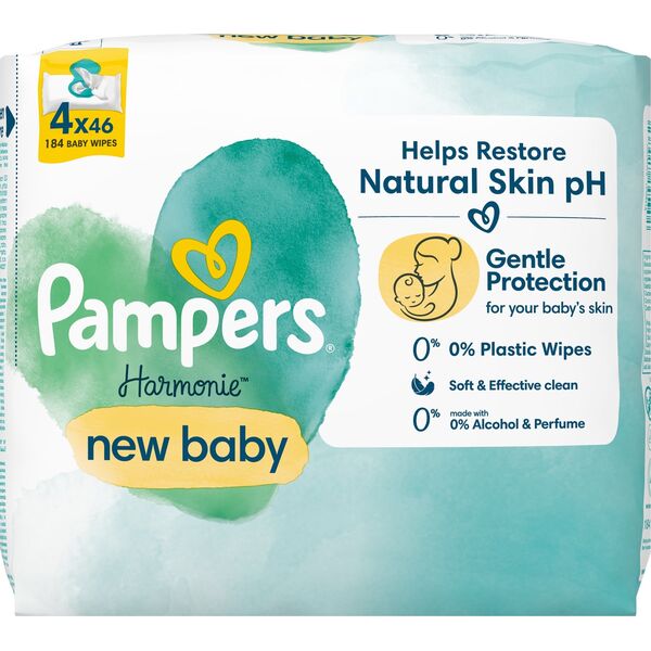Pampers Chusteczki nawilżane Delicate Care New Baby 4 x 46 szt.