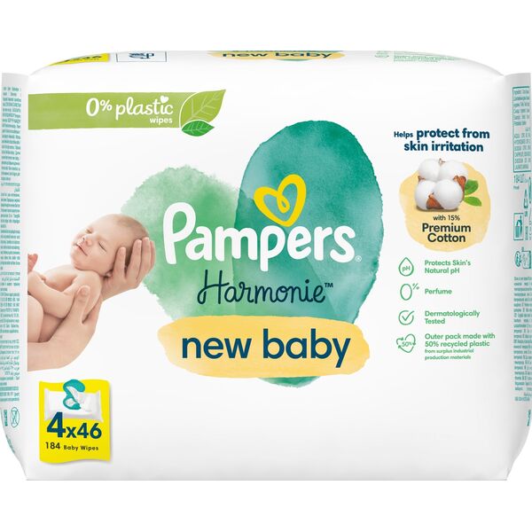 Pampers Chusteczki nawilżane Delicate Care New Baby 4 x 46 szt.