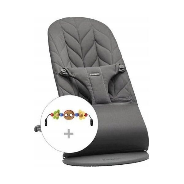 BabyBjorn BABYBJORN bouncer BLISS Cotton + wooden toy, anthracite, 606126