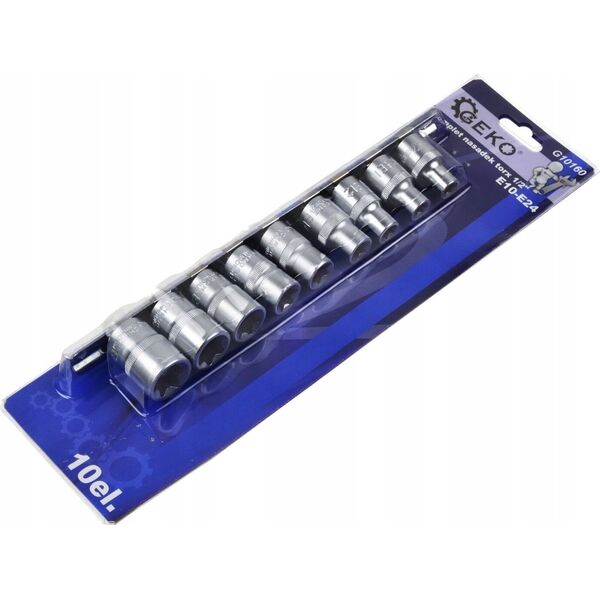 Geko Komplet 10el nasadek torx 1/2"E 10-24 GEKO PROFI G10160
