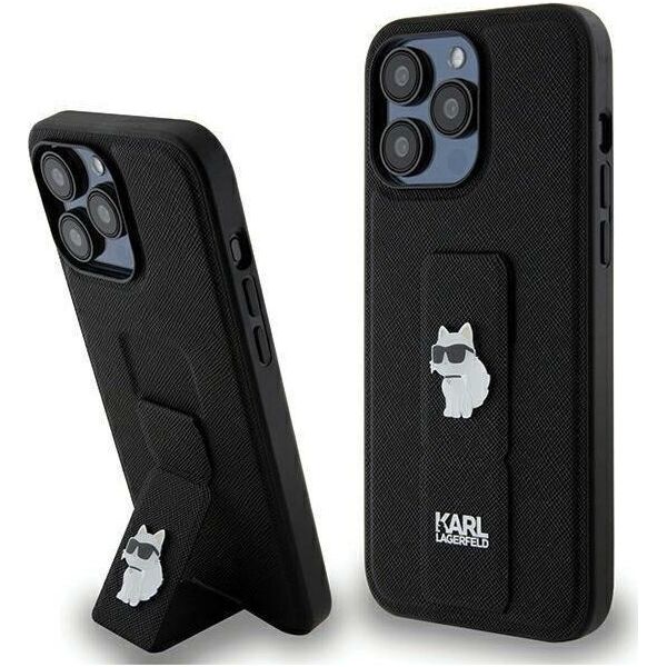 Karl Lagerfeld Karl Lagerfeld KLHCP13XGSACHPK iPhone 13 Pro Max 6.7" czarny/black hardcase Gripstand Saffiano Choupette Pins