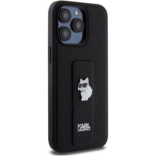Karl Lagerfeld Karl Lagerfeld KLHCP13XGSACHPK iPhone 13 Pro Max 6.7" czarny/black hardcase Gripstand Saffiano Choupette Pins