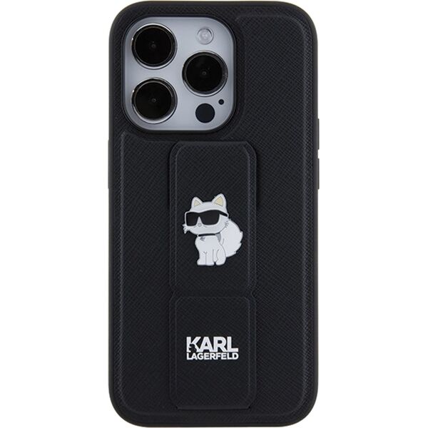 Karl Lagerfeld Karl Lagerfeld KLHCP14LGSACHPK iPhone 14 Pro 6.1" czarny/black hardcase Gripstand Saffiano Choupette Pins