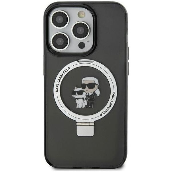 Karl Lagerfeld Karl Lagerfeld KLHMN61HMRSKCK iPhone 11 / Xr 6.1" czarny/black hardcase Ring Stand Karl&Choupettte MagSafe