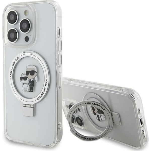 Karl Lagerfeld Karl Lagerfeld KLHMP13LHMRSKCH iPhone 13 Pro / 13 6.1" biały/white hardcase Ring Stand Karl&Choupettte MagSafe