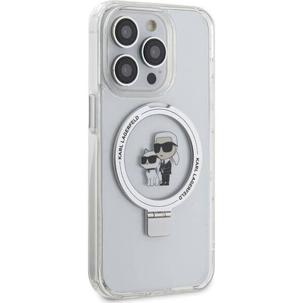 Karl Lagerfeld Karl Lagerfeld KLHMP13LHMRSKCH iPhone 13 Pro / 13 6.1" biały/white hardcase Ring Stand Karl&Choupettte MagSafe
